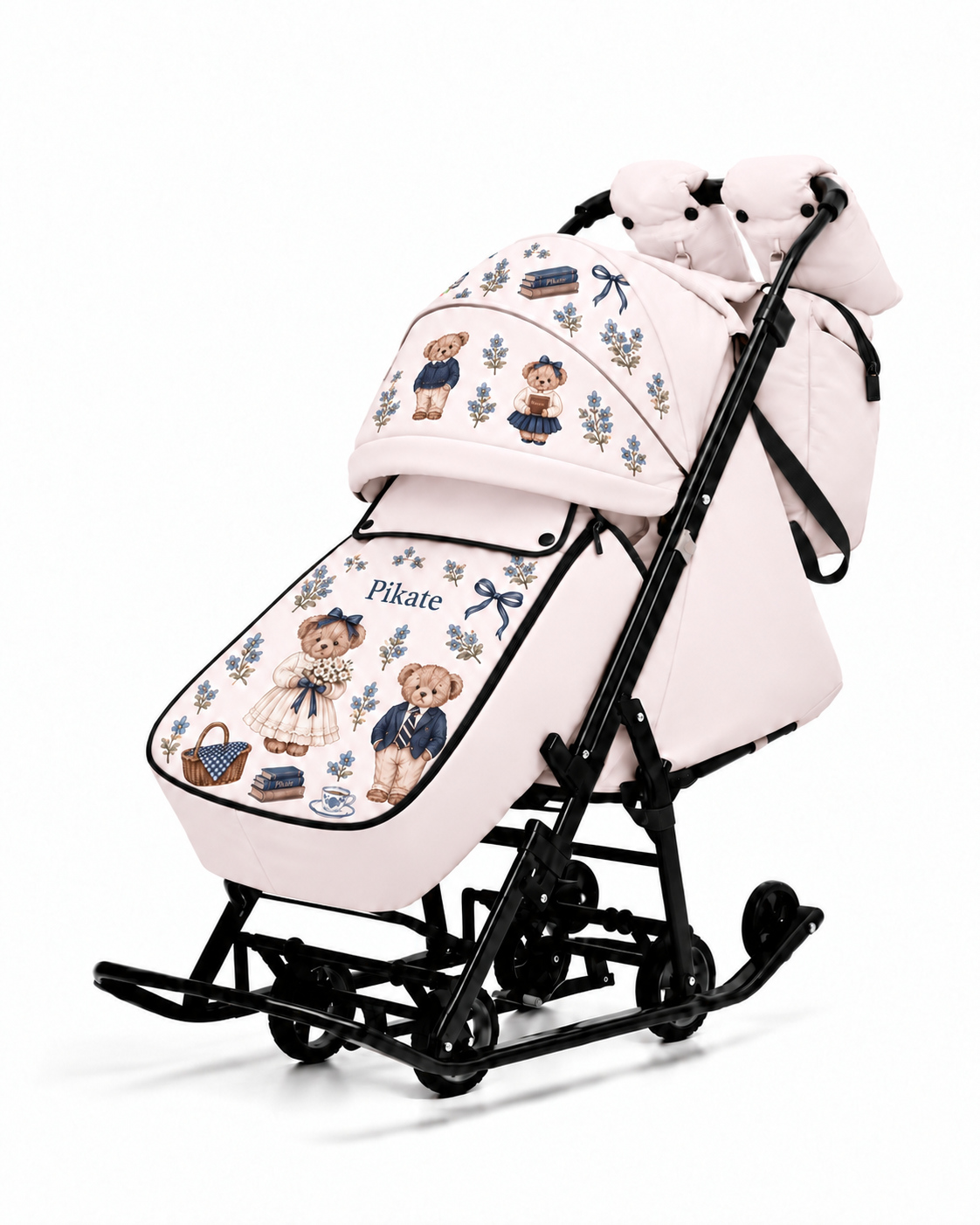 PIKATE ART «Бонтон» — bonton-02-angle Санки-коляска PIKATE «Бонтон» до 3 лет — цвет молочный